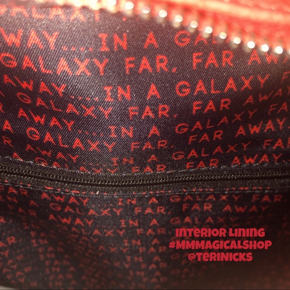 LOUNGEFLY Star Wars Lands Mustafar Square Backpack & Tatooine Nylon Pouch - Picture 6 of 8